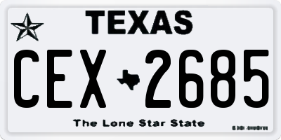 TX license plate CEX2685