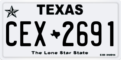 TX license plate CEX2691