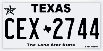 TX license plate CEX2744