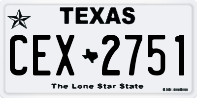 TX license plate CEX2751