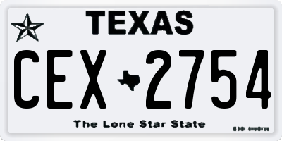 TX license plate CEX2754