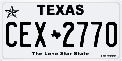 TX license plate CEX2770