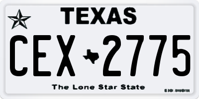 TX license plate CEX2775