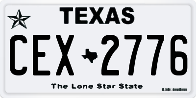 TX license plate CEX2776