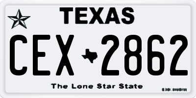 TX license plate CEX2862