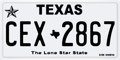 TX license plate CEX2867