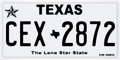 TX license plate CEX2872