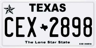 TX license plate CEX2898