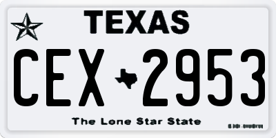 TX license plate CEX2953