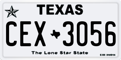 TX license plate CEX3056