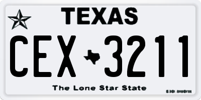 TX license plate CEX3211