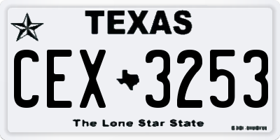 TX license plate CEX3253