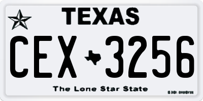 TX license plate CEX3256