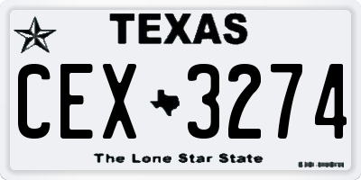 TX license plate CEX3274