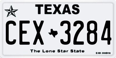 TX license plate CEX3284