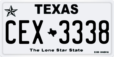TX license plate CEX3338