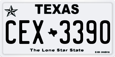 TX license plate CEX3390