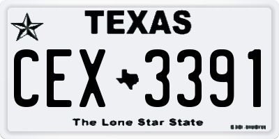 TX license plate CEX3391