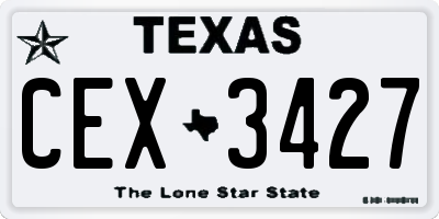 TX license plate CEX3427