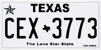TX license plate CEX3773