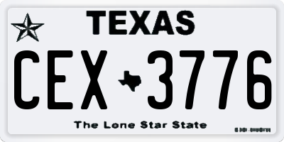 TX license plate CEX3776