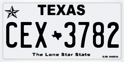 TX license plate CEX3782