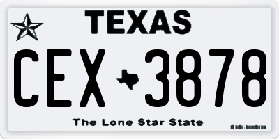 TX license plate CEX3878