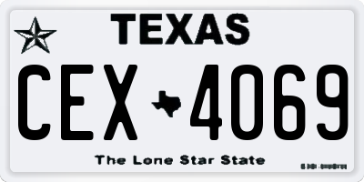 TX license plate CEX4069