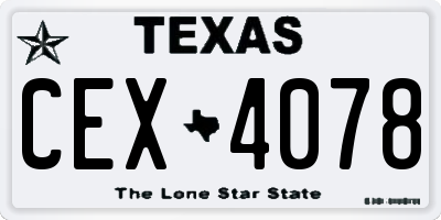 TX license plate CEX4078