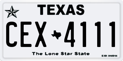 TX license plate CEX4111