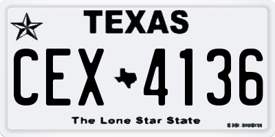 TX license plate CEX4136
