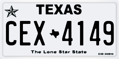 TX license plate CEX4149