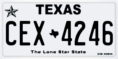 TX license plate CEX4246