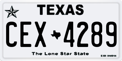 TX license plate CEX4289