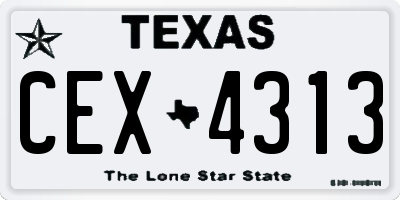 TX license plate CEX4313