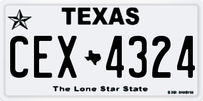 TX license plate CEX4324
