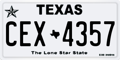 TX license plate CEX4357