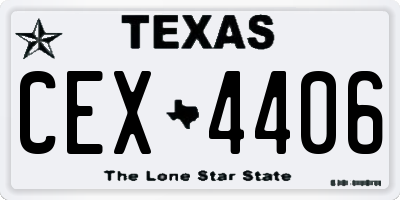 TX license plate CEX4406