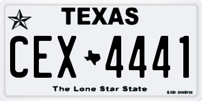 TX license plate CEX4441