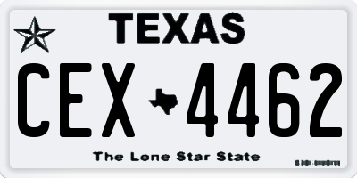 TX license plate CEX4462