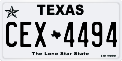 TX license plate CEX4494