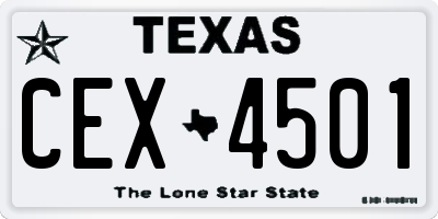 TX license plate CEX4501
