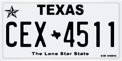 TX license plate CEX4511
