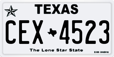TX license plate CEX4523