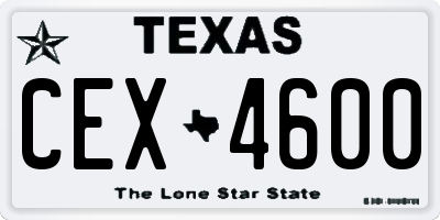 TX license plate CEX4600