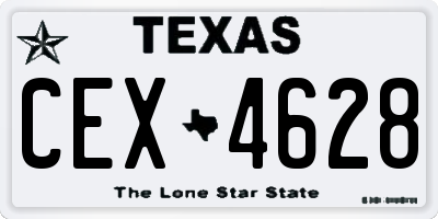 TX license plate CEX4628