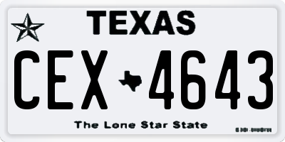 TX license plate CEX4643