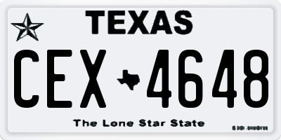 TX license plate CEX4648