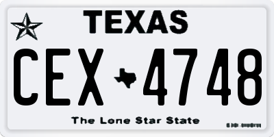 TX license plate CEX4748