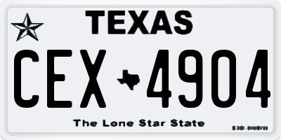 TX license plate CEX4904